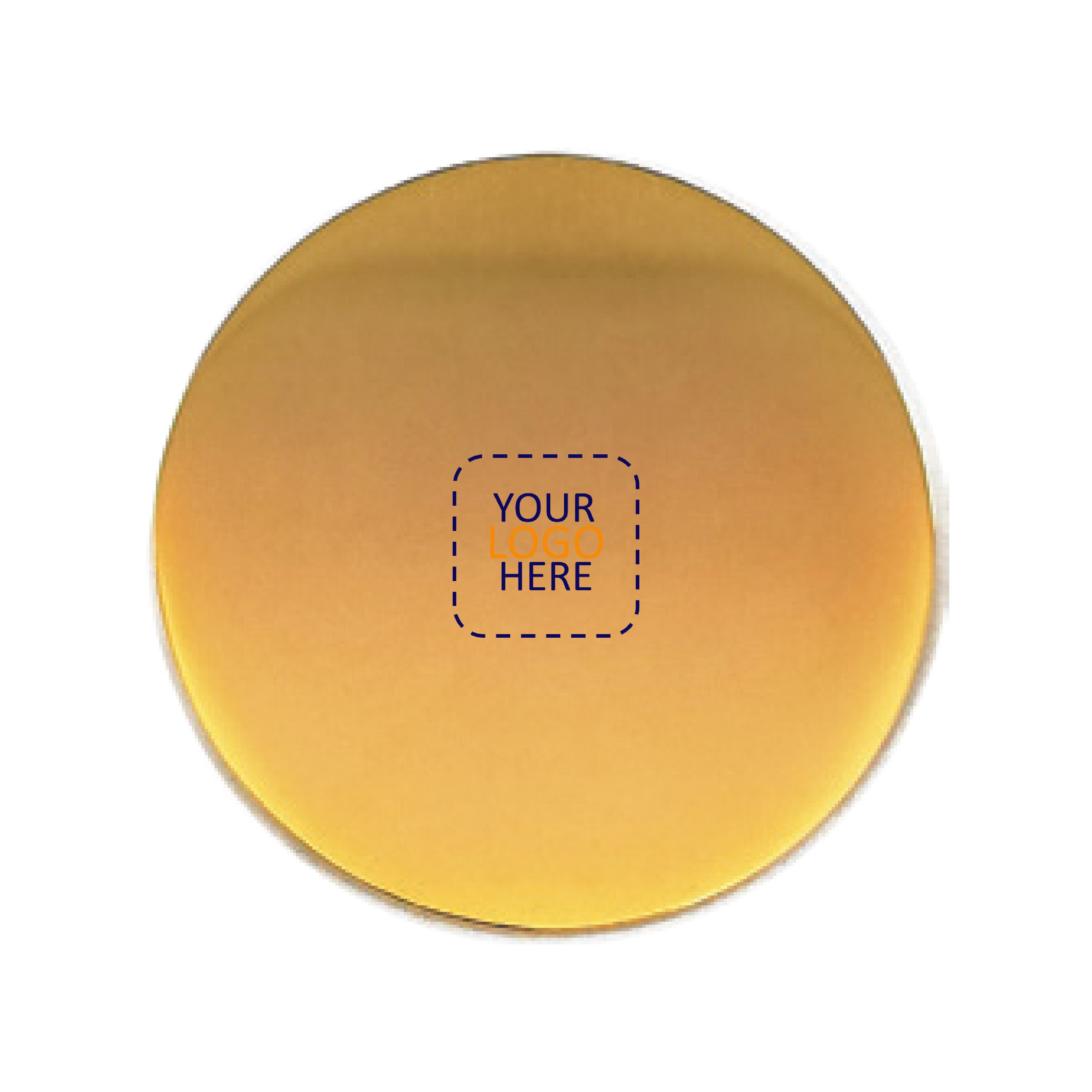 35 mm Gold Flat Round Design Metal badge